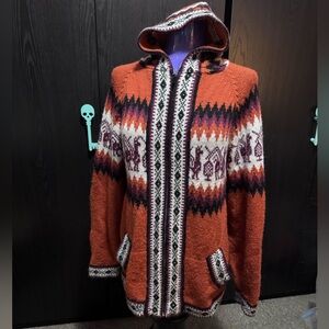 Women's Zip-Up Llama Wool Sweater